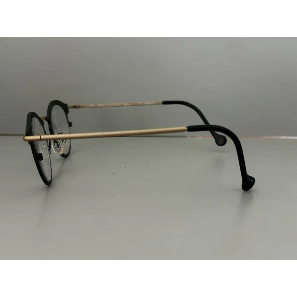 Anne & Valentin Titanium Japan Eyeglasses Frames HOOP BC78 Charcoal & Gold Tone